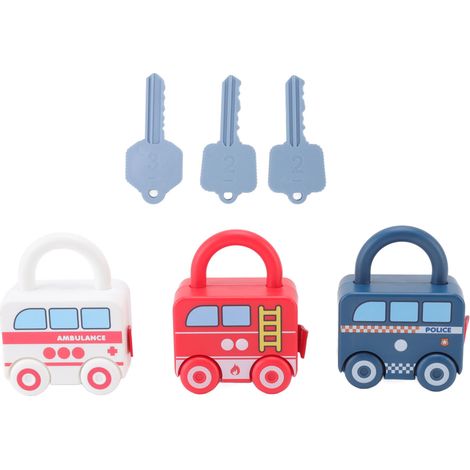 Lot de serrures éducatives pour enfants, forme voiture coulissante, jouet d'apprentissage avec clé, puzzle de développement, cadeau pour garçon et fille (1/5)