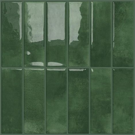 Carreaux auto-adhésifs muraux vert 30.5x30.5cm – Lot de 10 – Faciles à installer – Excellente imperméabilité pour cuisine et salle de bain (1/5)