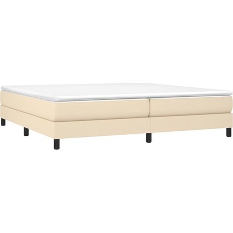 Cadre de lit à ressorts crème 200x200 cm tissu vidaXL