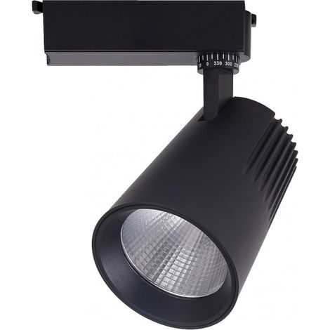 Projecteur de piste 40w 2700k telma black 3600lm 36º réglable 330º regx21x10,5 cm
