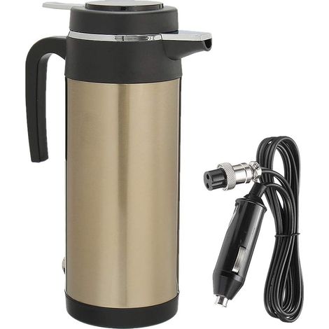 Hervidor de agua eléctrico portátil para coche, 12 V, 1200 ml, taza para calentar agua para viajes en coche, hervidor de agua para calentar agua, té, café y leche (12 V) (1/5)