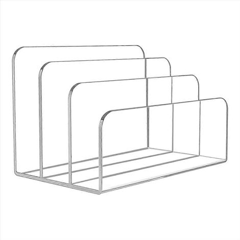 Serre-livres en acrylique transparent à 3 sections pour documents et lettres (1/5)