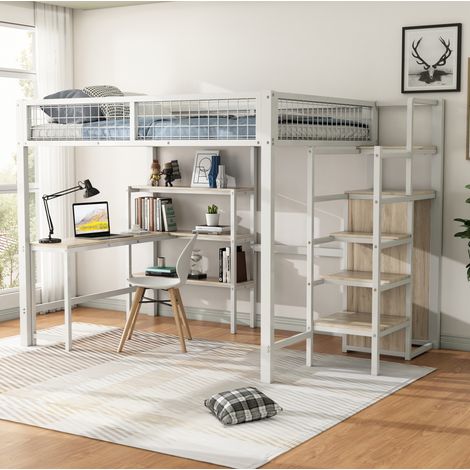 letto matrimoniale 140x200 con scrivania armadio OKMYHOME (1/5)