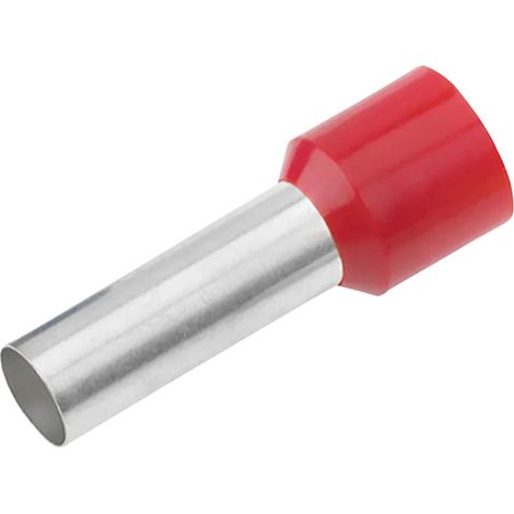 Cimco 187010 Aderendhülse 1 mm² Teilisoliert Rot 100 St.