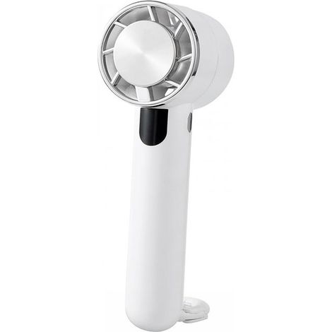 Weißer, wiederaufladbarer USB-Taschenventilator, 5 einstellbare Geschwindigkeiten, Mini-Windschutz für Zuhause, Büro, Outdoor und Reisen. (1/5)