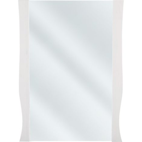 Espejo para baño blanco rectangular 80x60 cm con marco delgado de diseño (1/2)