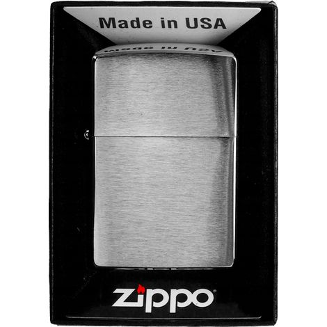 ENCENDEDOR ZIPPO DE CROMO CEPILLADO DE 1 CHORRO