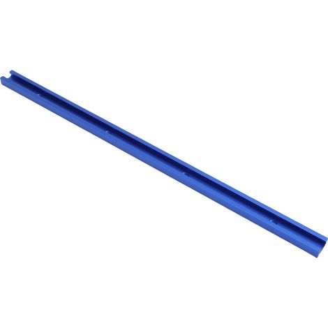 2 rails en T de 400 mm pour le travail du bois, avec trous pré-percés, en alliage d'aluminium T19, rail universel à double fente pour scie circulaire, défonceuse et établi. (1/5)