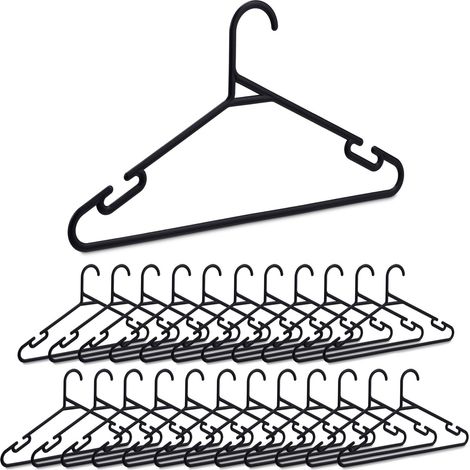 Juego de 24 perchas de plástico negro