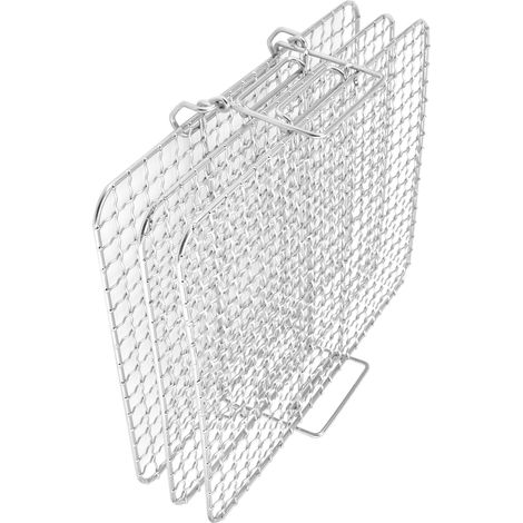 Ensemble de grilles de refroidissement à 3 niveaux en acier inoxydable pour la cuisson au four et au gril Foodi AG300/AG400 pièces détachées pour four friteuse grille carrée à 3 niveaux (1/5)