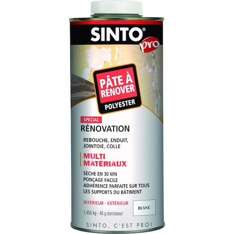 Sinto – Pâte à rénover bi-composant pour tous matériaux – Séchage rapide – Colle carrelage et enduit de surfaces – 1,50 kg