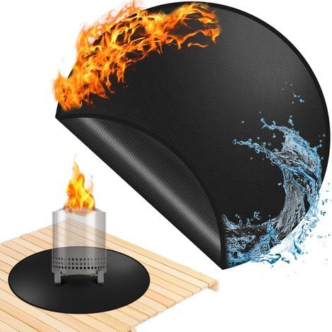 Tapis ignifuge de 50 cm, tapis de barbecue imperméable pour terrasse, patio, herbe, accessoires de barbecue d'extérieur, portable et réutilisable (1/5)