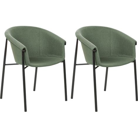 Set of 2 Dining Chairs AMES Dark Green (1/5)