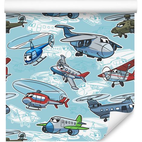Papier peint « Avions et hélicoptères de conte de fées » pour le salon et la chambre 50x1000 cm (1/5)