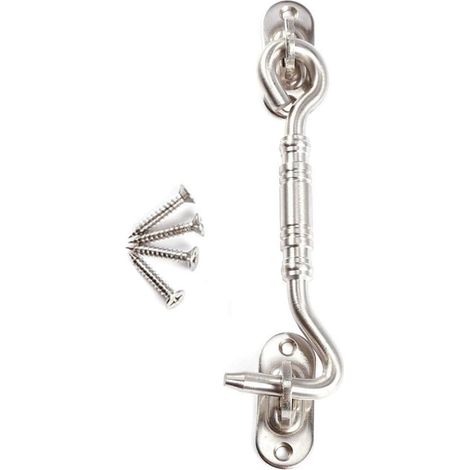 Latch Porte - Acier Inoxydable Brossé 102 mm - Pour Portes Coulissantes, Portails Double, Hangars, Cabanes, Fenêtres - Lot de 1