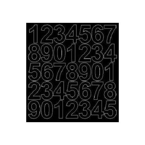 Números adhesivos de 4 cm, color negro mate. (1/2)