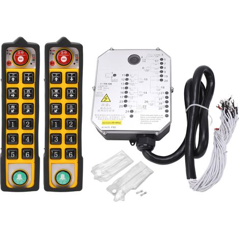 Télécommande industrielle pour ponts roulants avec surveillance de l'alimentation, télécommande à double poignée, 380 V CA (1/5)