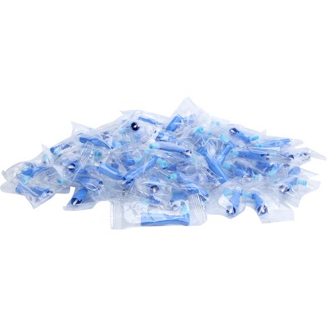Lot de 100 gobelets bleus polisseurs dentaires jetables, accessoires blanchiment dents, polissage buccal, embouts durs hygiéniques. (1/5)