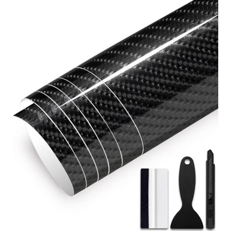 6D Carbon Autofolie 30x300cm Blasenfrei mit Zubehör (1/5)