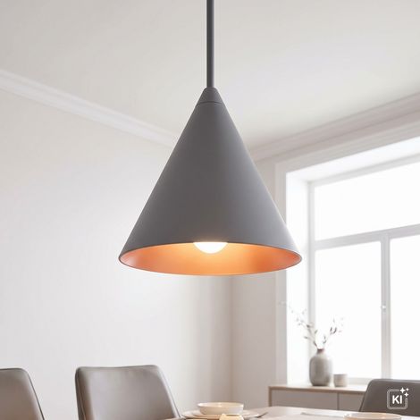 Hängelampe Metall Grau Ø 11 cm H: max. 130 cm Umbra GU10 rund Modern Hängeleuchte Küche Esstisch (1/5)