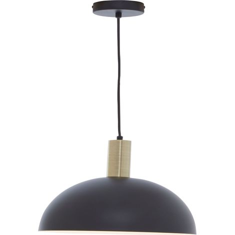 Premier Housewares Chandelier / Ceiling Light Black and White Pendant Lights For Ceiling / Hallway / Living Room Lighting With Shade For Halls / Bedroom 30 x 158 x 30 (1/5)