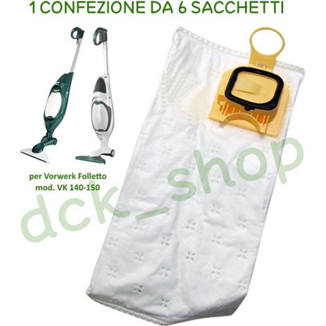 sacchetto folletto compatibili vk140-vk150 aspirapolvere 6 pezzi (1/8)