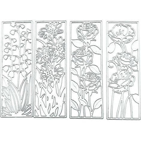 Pochoirs de découpe à motifs floraux pour scrapbooking et loisirs créatifs (1/4)