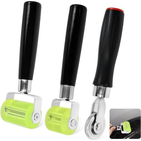 3 Pcs Hand Pressure Roller 3.6/30/50 mm, Silicone and Plastic Presser Roller, Pressure Rollers for Soundproofing Wallpaper with Handle, for Welding Edge Craft Painting (1/5)