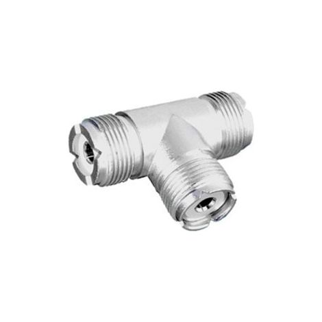 Adaptador UHF Hembra A 2 UHF Hembras Triple Hembra 19.990