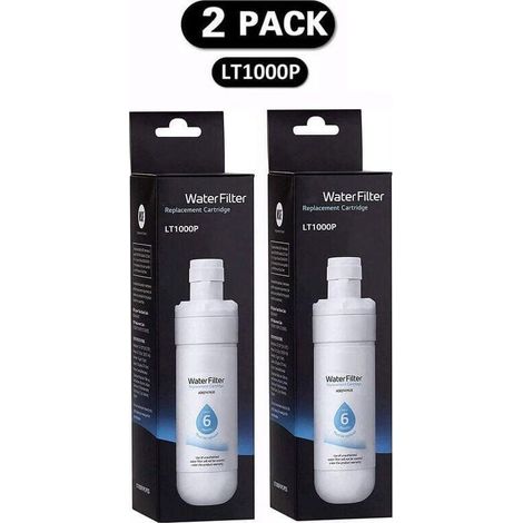 Lot de 2 filtres à eau LT1000P pour réfrigérateur – Élimine métaux lourds et sédiments – Compatible avec réfrigérateurs portes françaises et côte à côte (1/5)