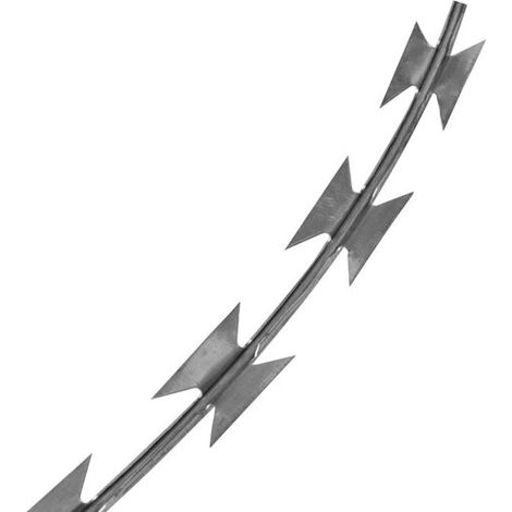 Fil barbelé de sécurité 60 m en acier galvanisé, diamètre 30 cm, fil de rasoir pour clôture, résistant aux intempéries, pour jardin et terrain commercial (1/5)
