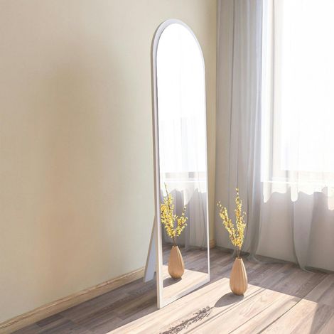 Miroir plein pied blanc moderne, forme ovale 160 cm CODY (1/5)