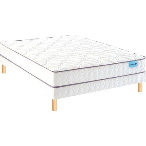 Ensemble sommier et matelas 140x190 cm ressorts ensachés ferme Merinos Morning Routine (1/5)
