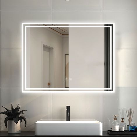 AICA Espejo de baño LED 80×60cm＋Bluetooth＋Antivaho (1/5)