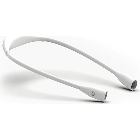 Lampe de lecture LED pour le cou, flexible, 3 couleurs, intensité variable, rechargeable par USB, lampe de chevet mains libres, blanche (1/4)