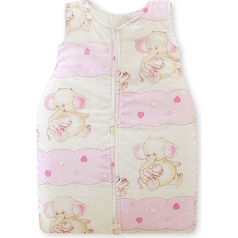 Saco de dormir de algodón para niños de 6 a 12 meses, TOG 2.5, apto para todo el año, color rosa elefante. (1/3)