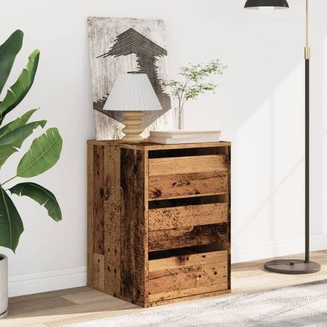 Coiffeuse d'Angle en Bois Vintage, Meuble de Rangement Compact 40x41x58 cm, Table de Toilette en Bois d'Ingénierie pour Chambre ou Salon (1/5)
