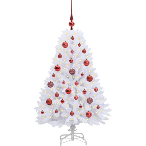 Sapin de Noël Artificiel à Branches Articulées Blanc 120 cm (1/5)