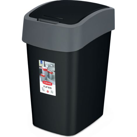 Curver Flip Bin 25L Abfallbehälter, schwarz