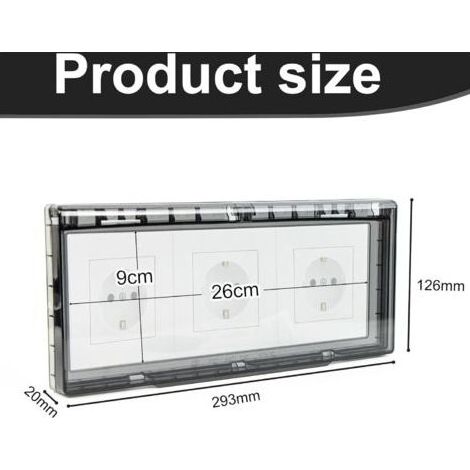 Wandschalterabdeckung, Typ 86, reversibel und wasserdicht, 3-teilig, selbstklebend, für Badezimmer, Schlafzimmer und Küche (29,5 x 12,8 x 2 cm) (1/5)
