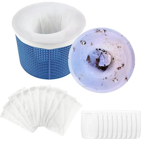 Lot de 20 chaussettes filtrantes pour écumoire de piscine, idéales pour retenir les feuilles, les insectes et les cheveux. Accessoires de piscine. (1/5)