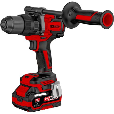 KS Tools - Perceuse visseuse sur batterie - Perceuse visseuse sans fil brushless - Puissance 18 V - 1,6 kg sans batterie - Livrée en coffret avec 2 batteries 4Ah - 515.4730F (1/4)