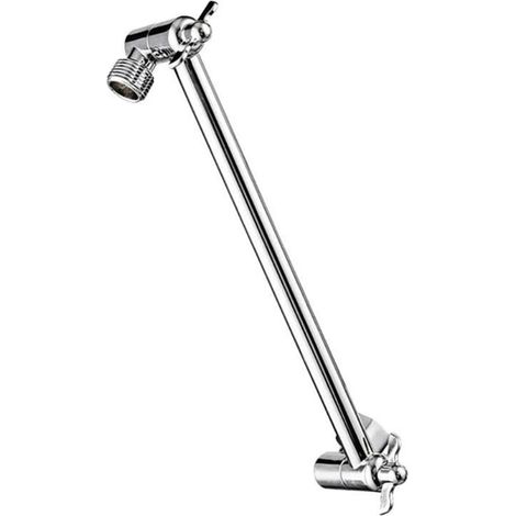 Barre de support de douche réglable dentée, barre de connexion en ABS et acier inoxydable pour installation de douche personnalisée, noir (argent) (1/5)