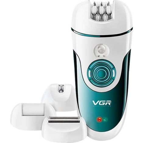 SABIR-Épilateur électrique 4 en 1 (Bleu) pour femmes, rasoir sans fil rechargeable, pour le visage, les jambes, les bras, les aisselles et le maillot, bleu, V-700 (1/5)