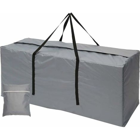 Grand sac de rangement pour extérieur, sac de jardin avec poignées imperméable, 210D Oxford (173 x 76 x 51 cm, gris) (1/5)