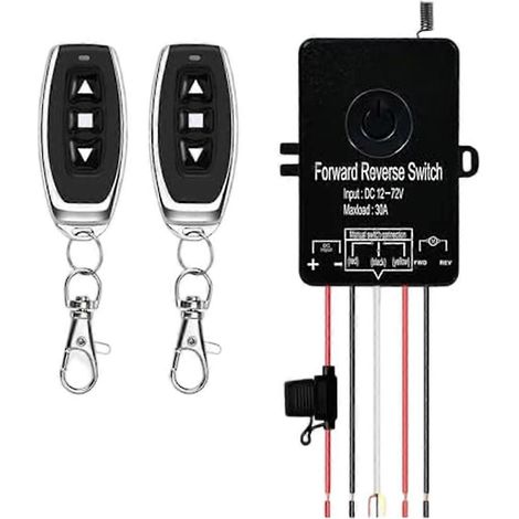 Interrupteur marche avant/arrière sans fil étanche DC12V-72V/30A, actionneur linéaire, télécommande manuelle, pièces détachées pour interrupteur double commande (1/5)