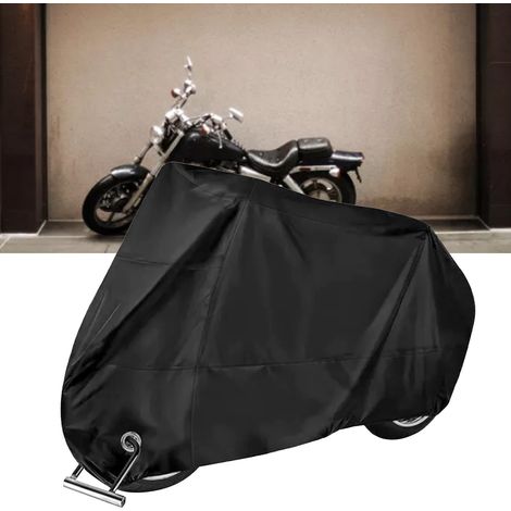 Housse Moto Imperméable Anti-Pluie Anti-Poussière Pliable avec Revêtement Argenté Abri Moto Extérieur (1/5)