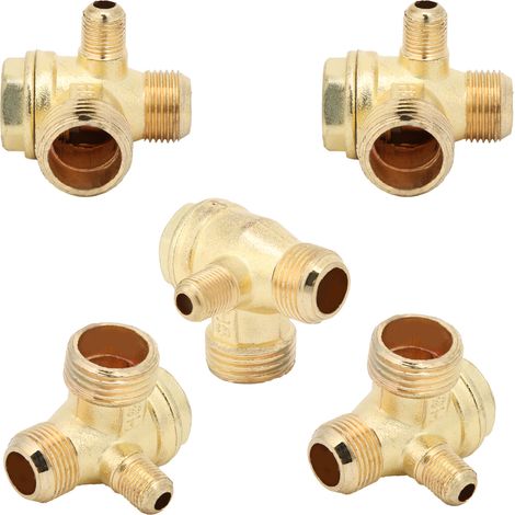 5 Stück Rückschlagventile für Luftkompressoren, 1-Wege, 1/2 x 3/8 x 10 mm, abgeschrägt, Zinklegierung, Zubehör für kleine Luftpumpen (1/5)