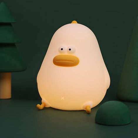 Ecleanfy - Petite lampe de chevet LED épaisse en silicone en forme de poulet, rechargeable par USB, avec minuterie et fonction veilleuse pour protéger les yeux des enfants. (1/4)