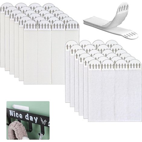 24 Pairs Of Large Velcro Picture Hanging Strips, Heavy Duty Adhesive Double Sided Hook And Loop Tape Picture Frame Canvas Hangers Nailless Sticker